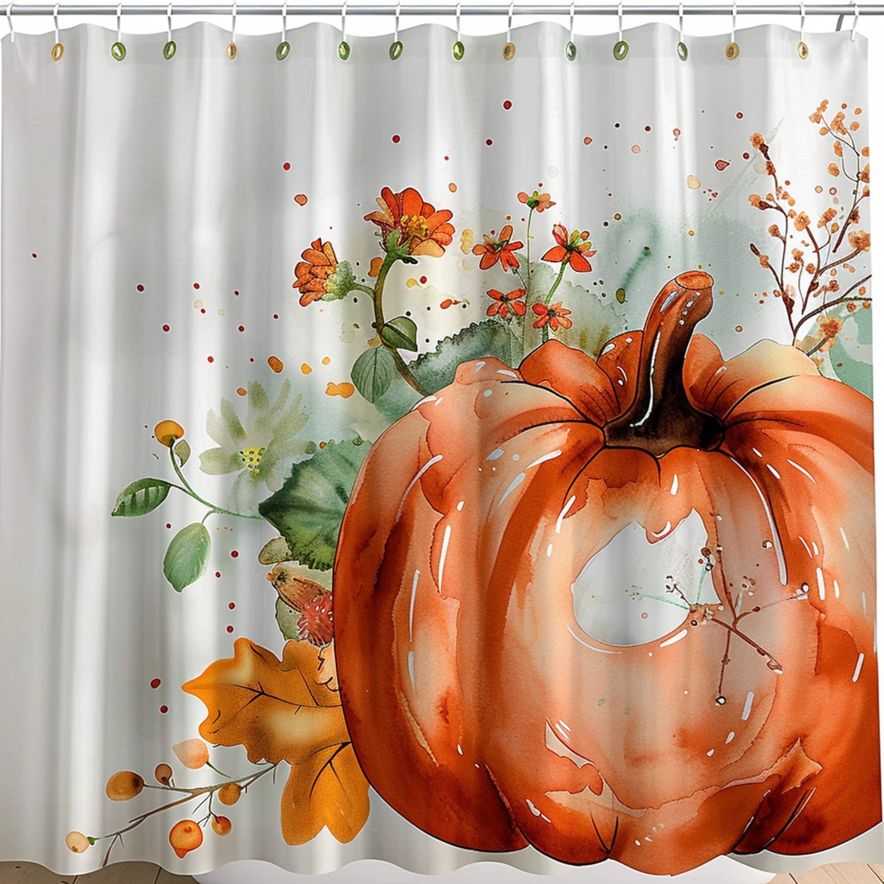 Transform Your Bathroom Into A Fall Oasis With Our Watercolor Pumpkin