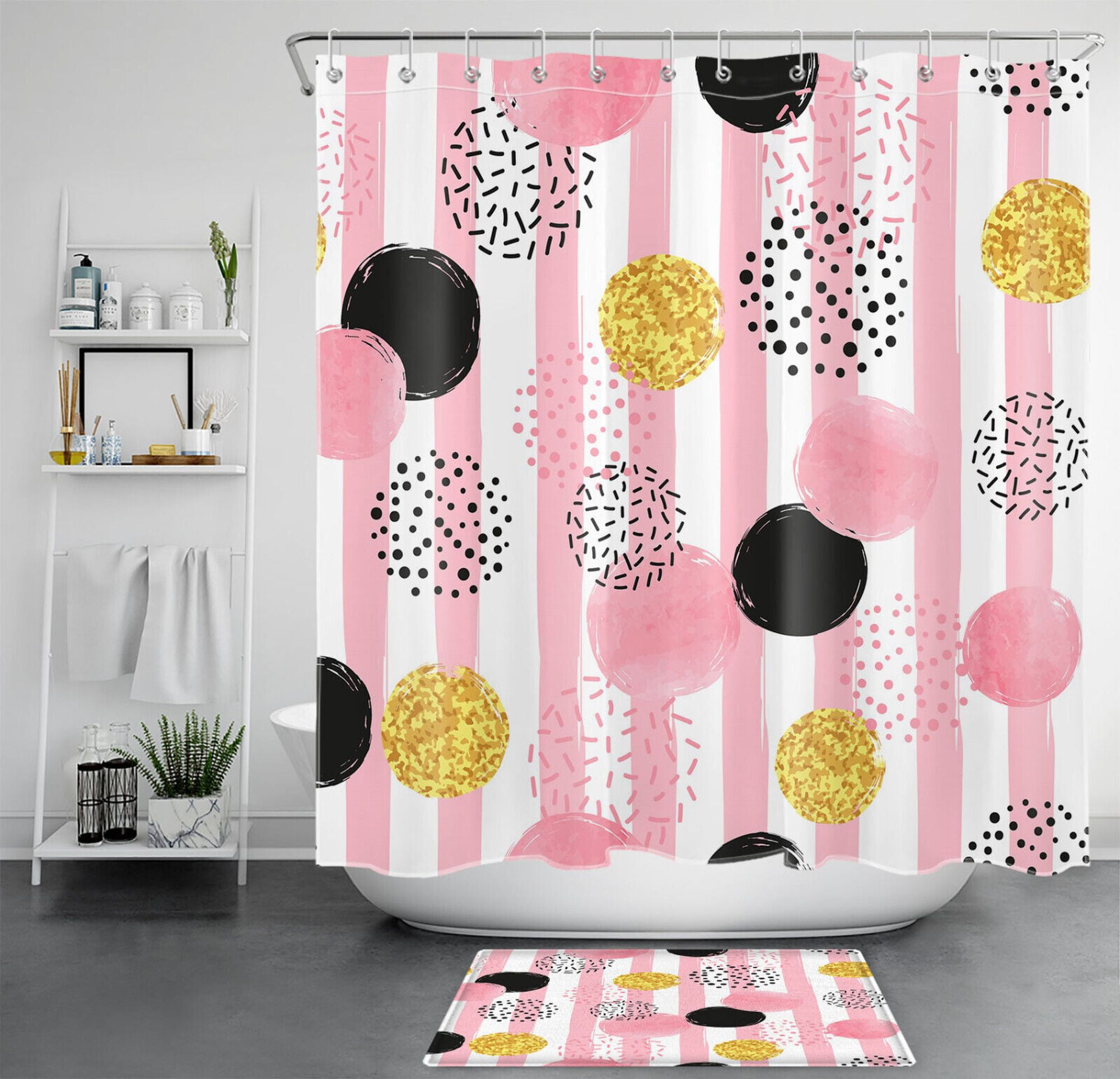 Transform Your Bathroom Into A Luxurious Oasis With Our Golden Striped Shower Curtain Elevate 0842