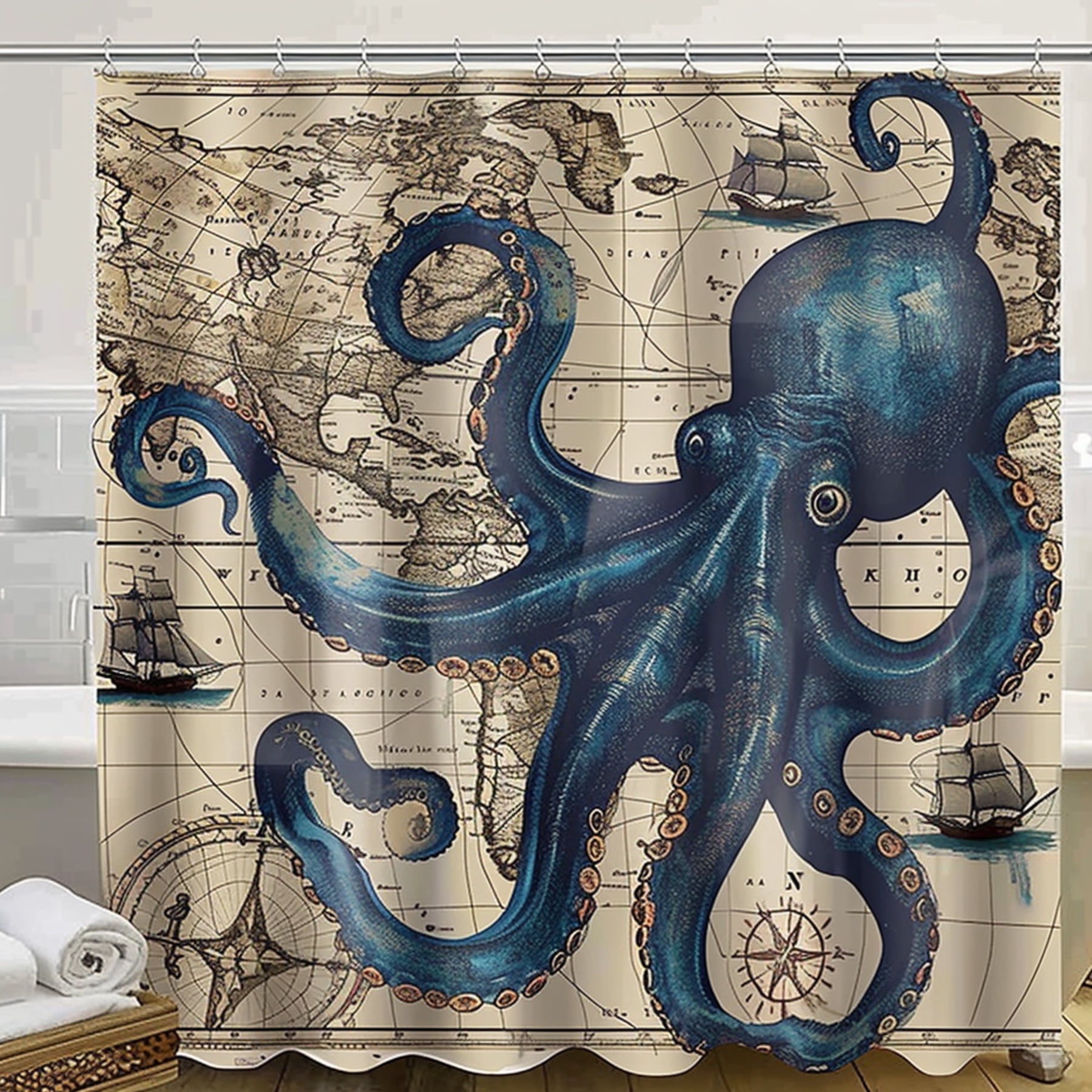 Transform Your Bathroom into a Nautical Oasis with our Tentacle Octopus