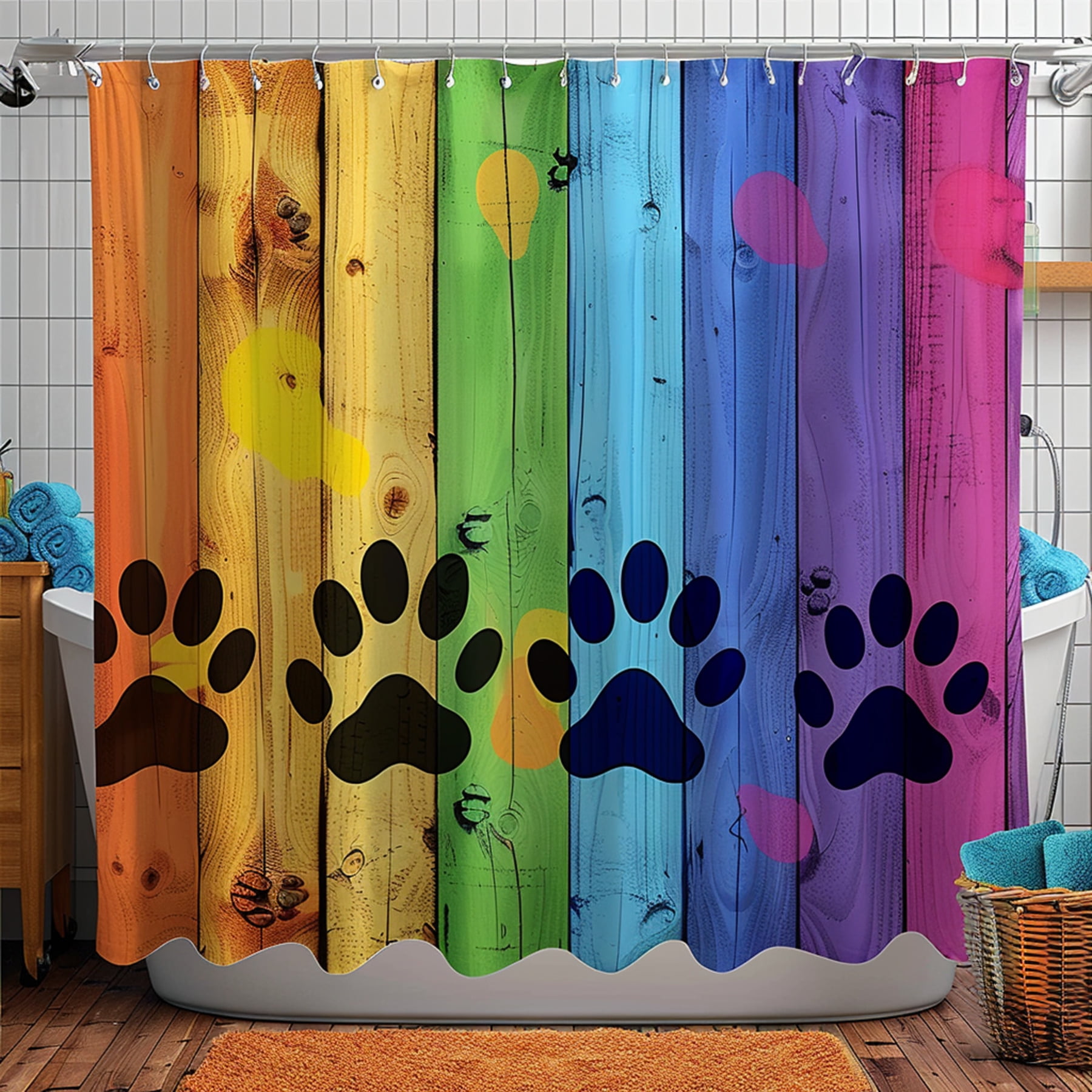 Transform Your Bathroom into a Playful Paradise with our Wooden Slat