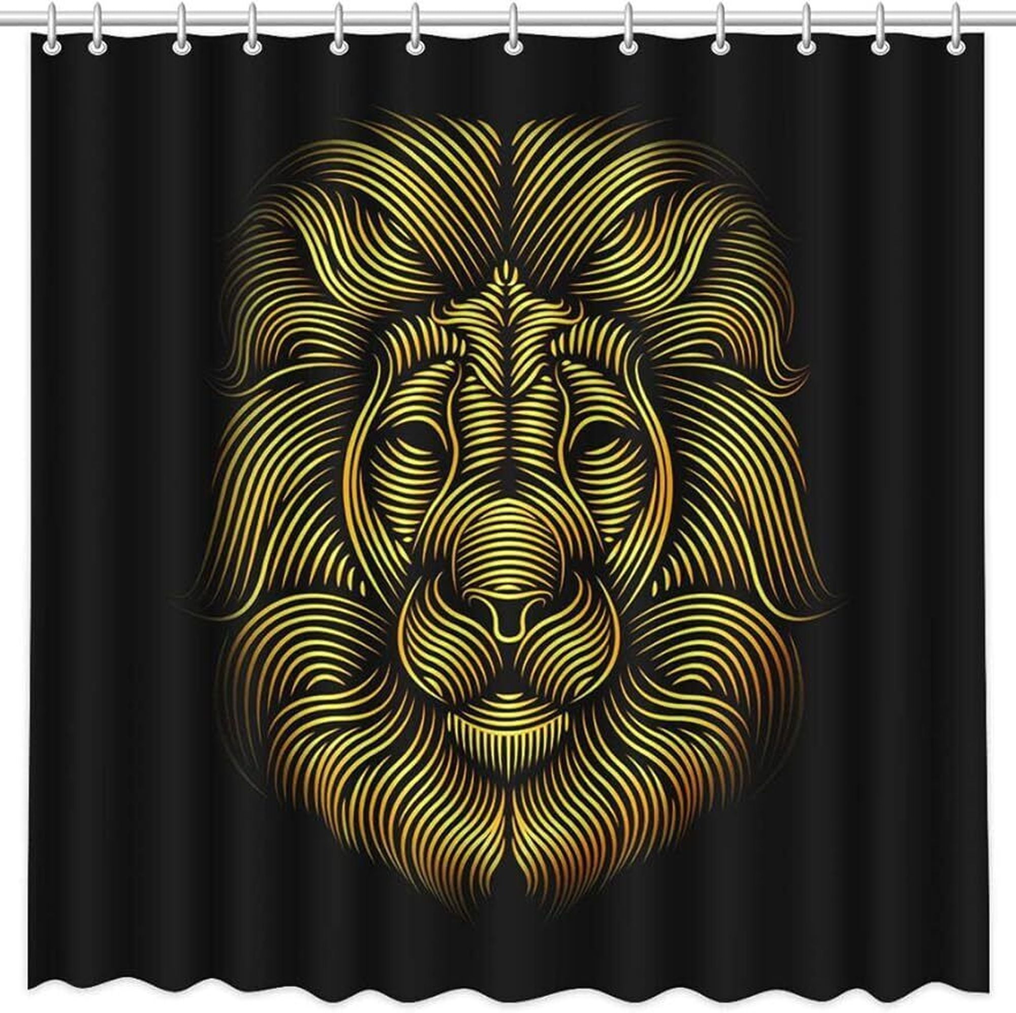 Transform Your Bathroom into a Regal Oasis with a Black and Gold Lion