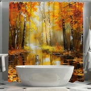 Transform Your Bathroom into a Serene Autumn Oasis with Our Stunning NatureInspired Shower Curtain