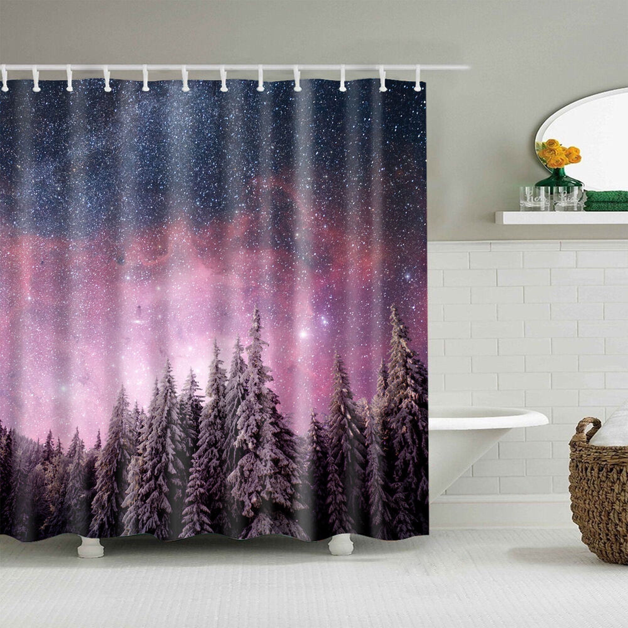 Transform Your Bathroom into a Serene Forest Oasis with a Starry Night