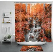 Transform Your Bathroom into a Serene Retreat with a Tranquil Forest Stream Shower Curtain Set