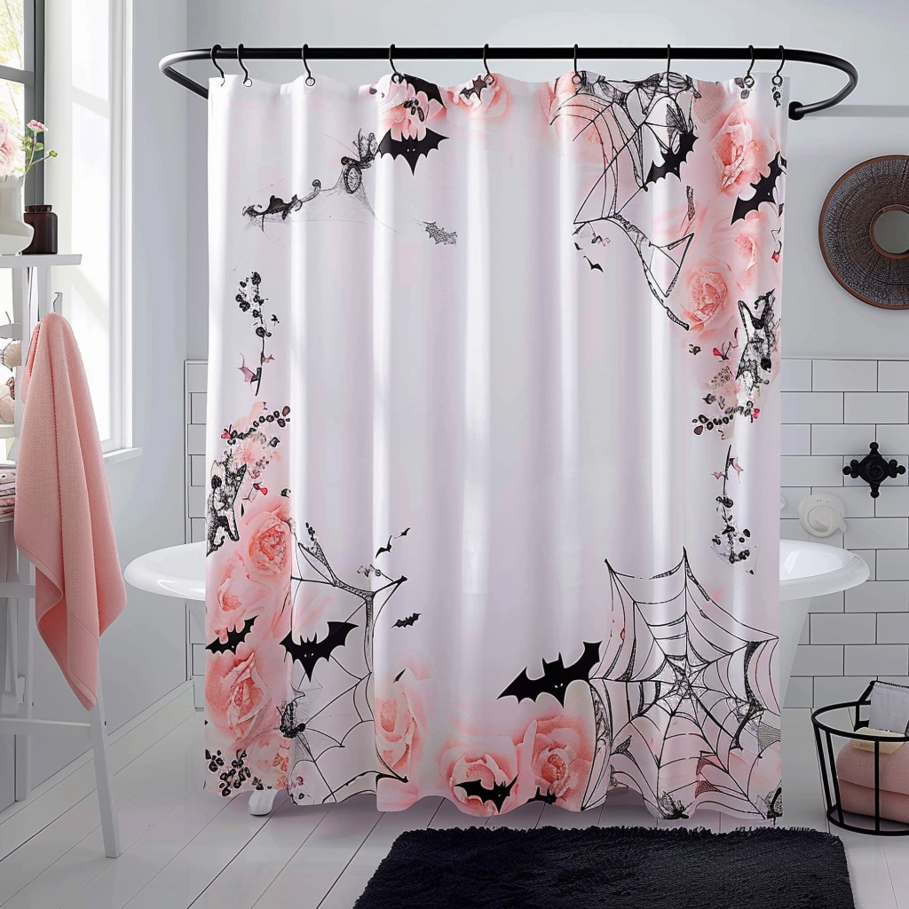 Transform Your Bathroom into a Spooky Chic Haven with Our Pink Floral ...