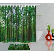 Transform Your Bathroom into a Tranquil Forest Retreat with Our Nature-Inspired Shower Curtain