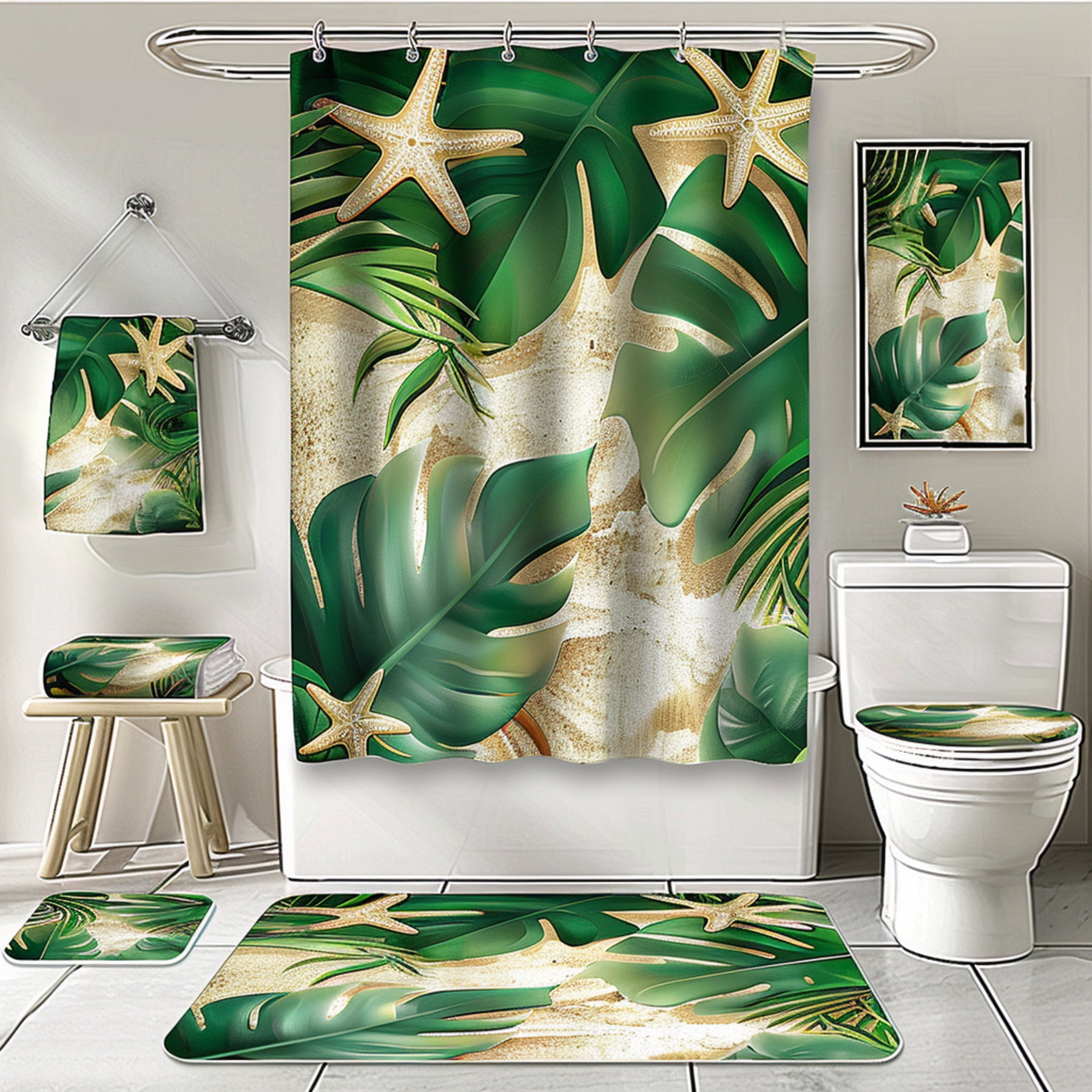 Transform Your Bathroom into a Tropical Oasis with Exquisite Shower Curtains Featuring Lush