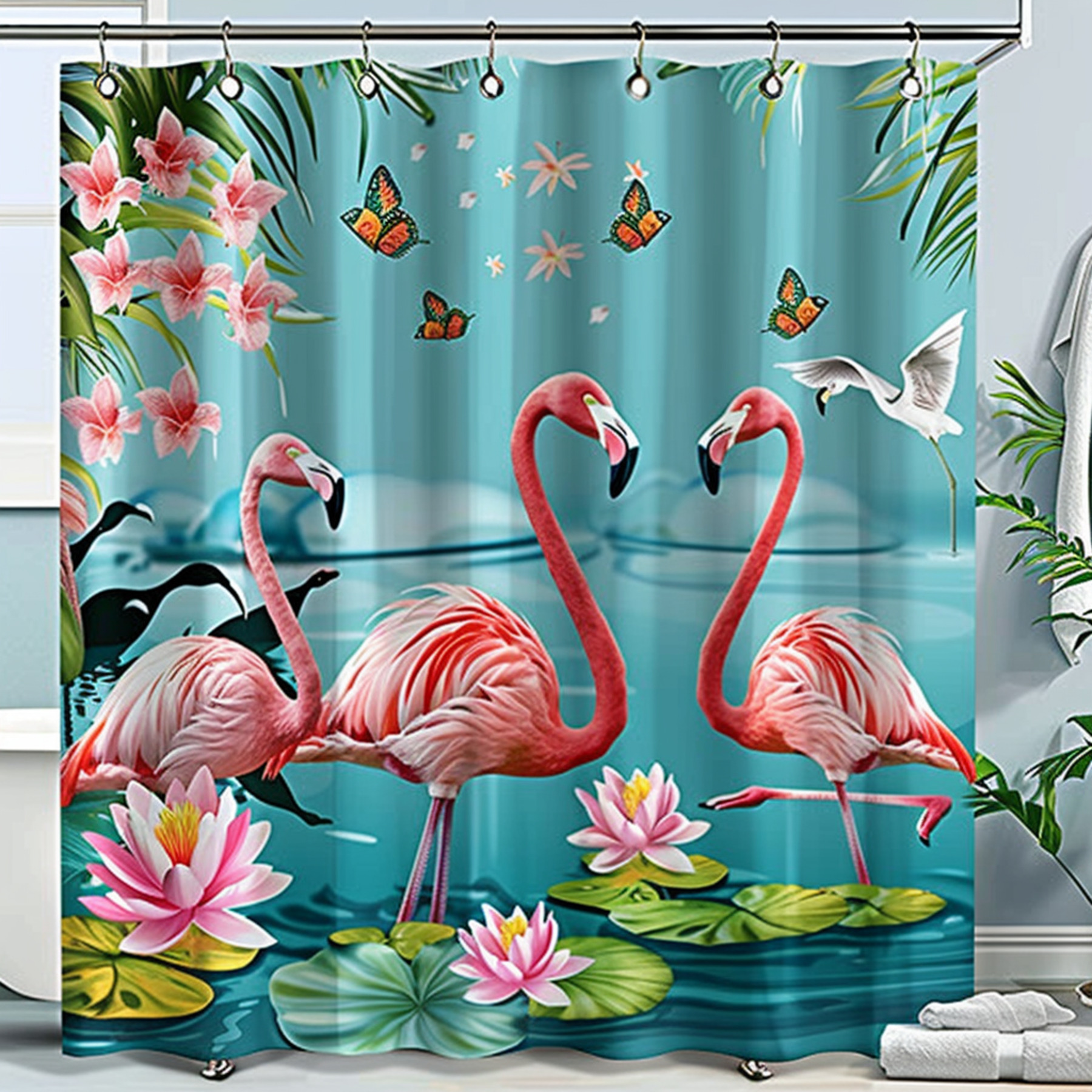Transform Your Bathroom into a Tropical Paradise with Flamingo and
