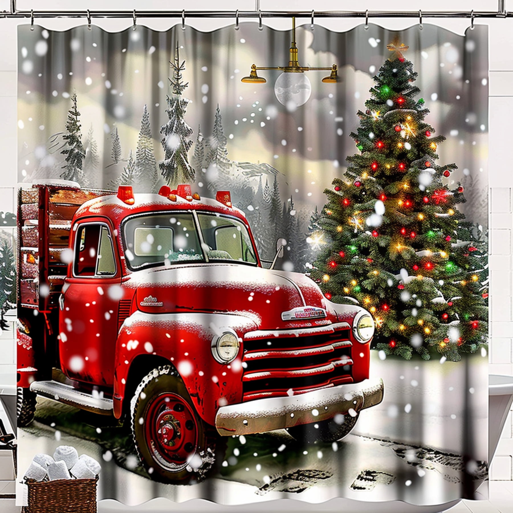 Transform Your Bathroom into a Winter Wonderland with Our Vintage Red