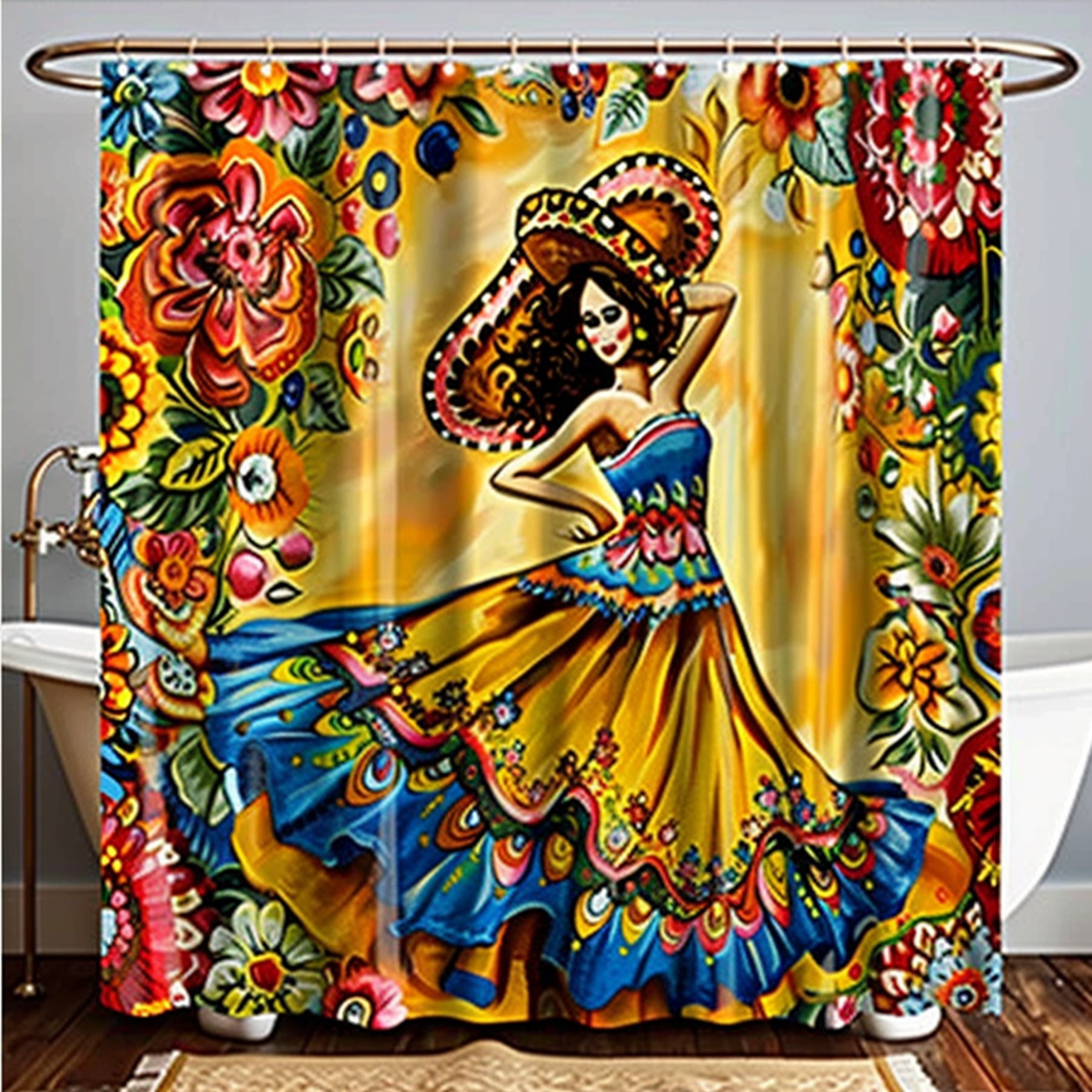 Transform Your Bathroom into a with Our Vibrant Mexican Dancer Shower ...