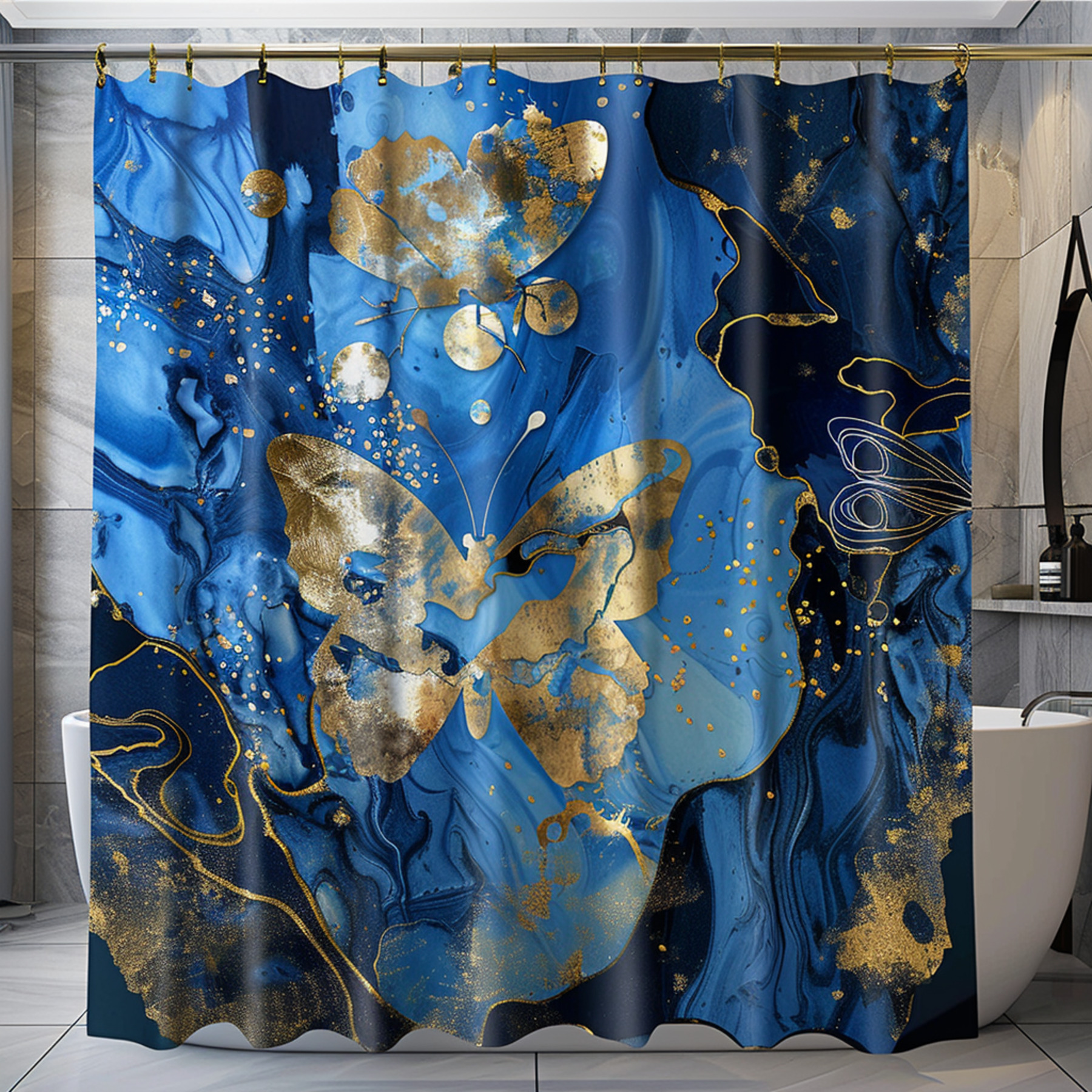 Transform Your Bathroom into an Art Gallery with Our Butterfly Blue