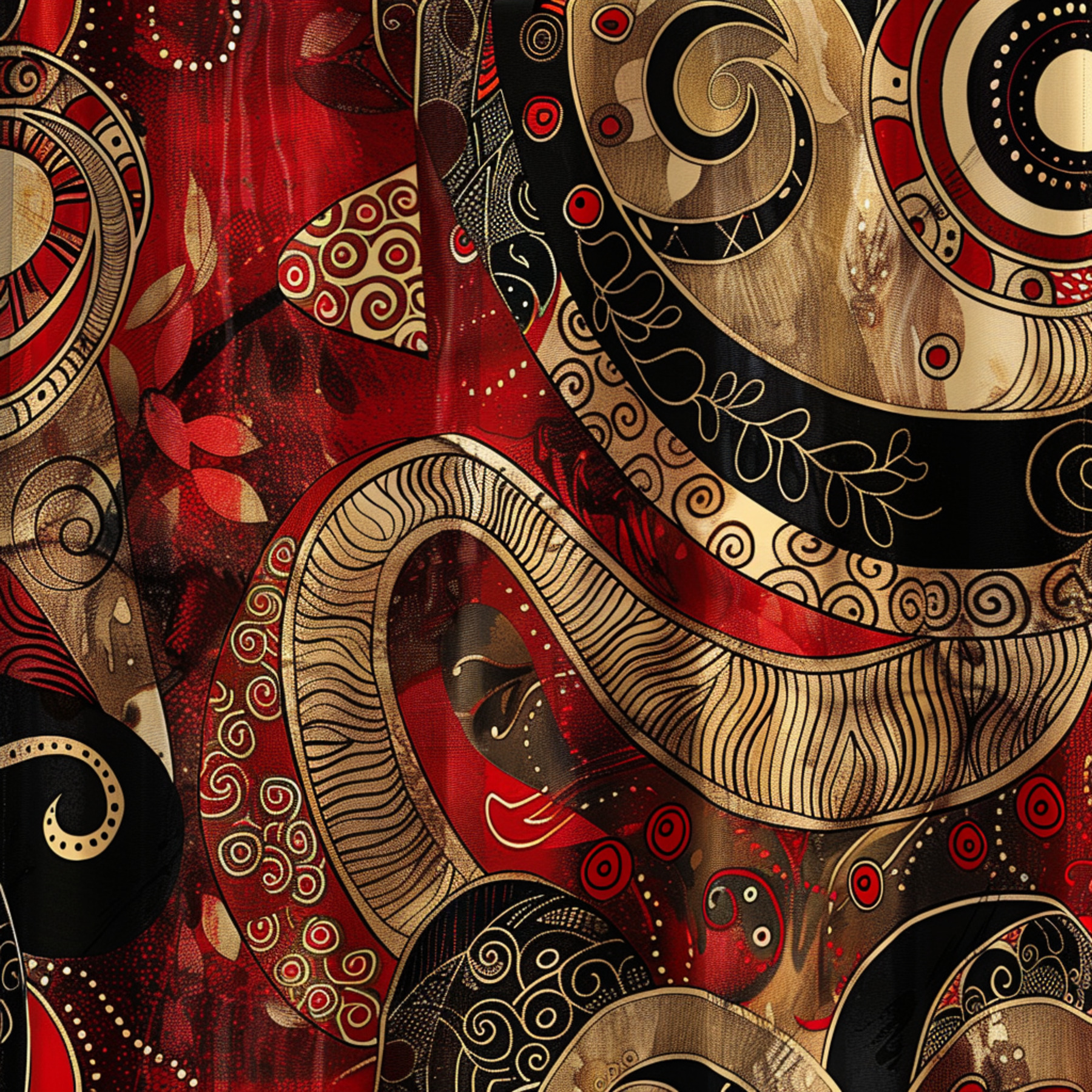 Transform Your Bathroom into an Art Nouveau Oasis with our Red Black