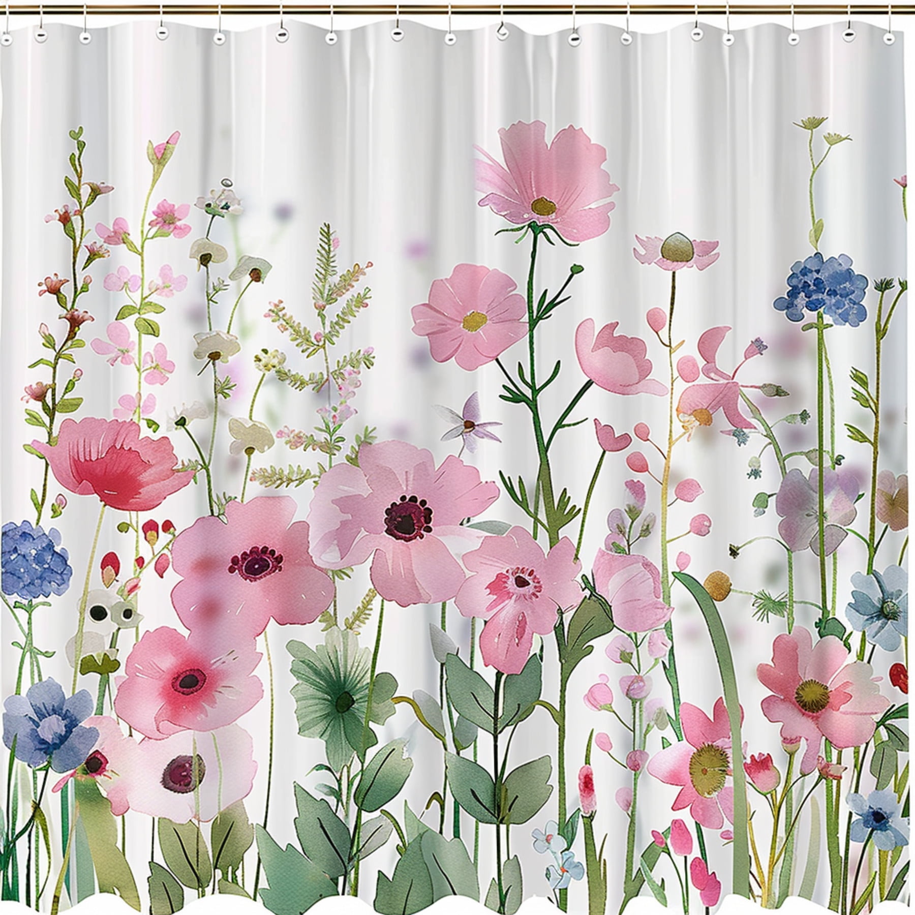 Transform Your Bathroom with Charming Pastel Wildflower Field Shower ...