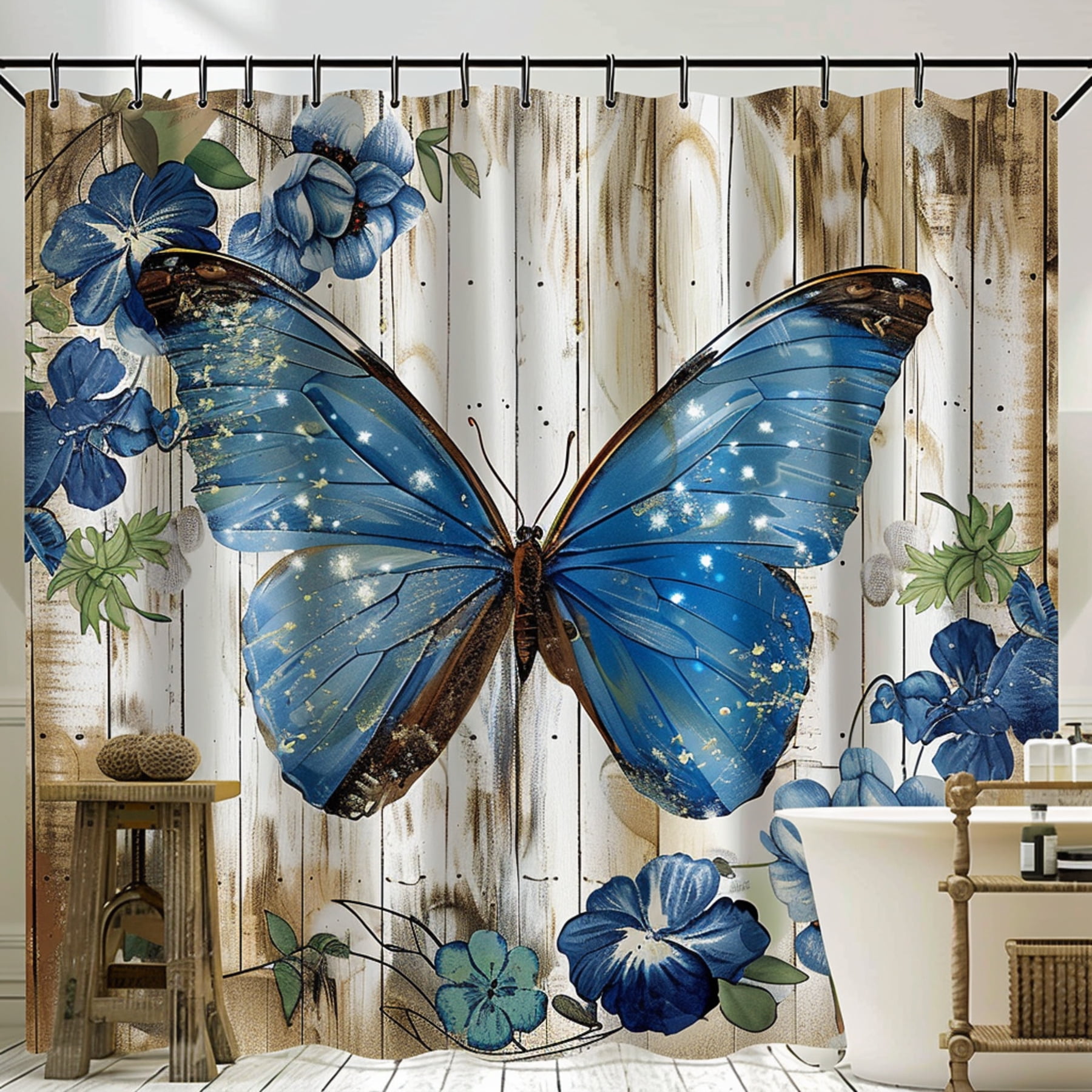 Transform Your Bathroom with Exquisite Blue Butterfly Shower Curtains Elevate Your Space with