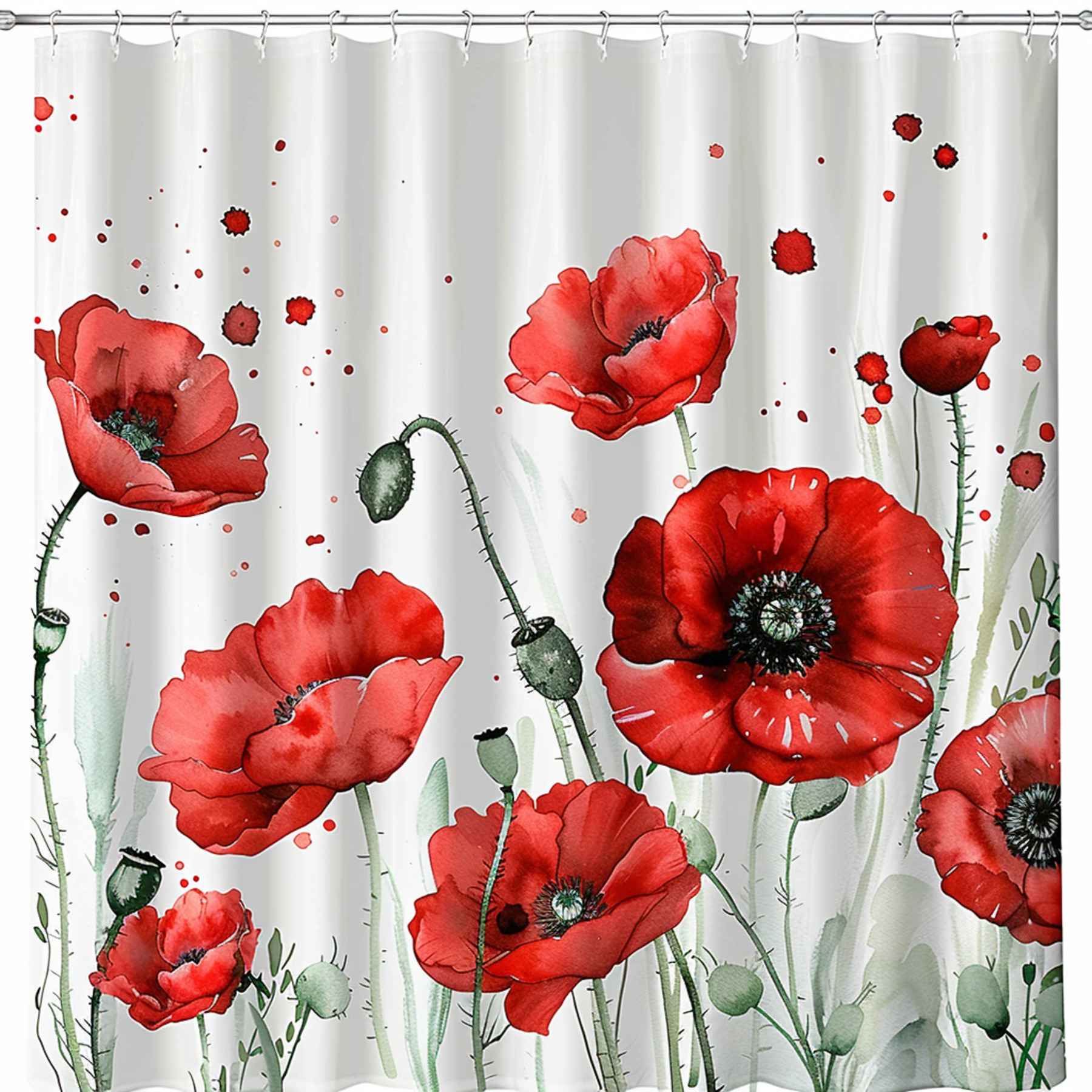 Transform Your Bathroom with Stunning Red Poppy Shower Curtain Elevate
