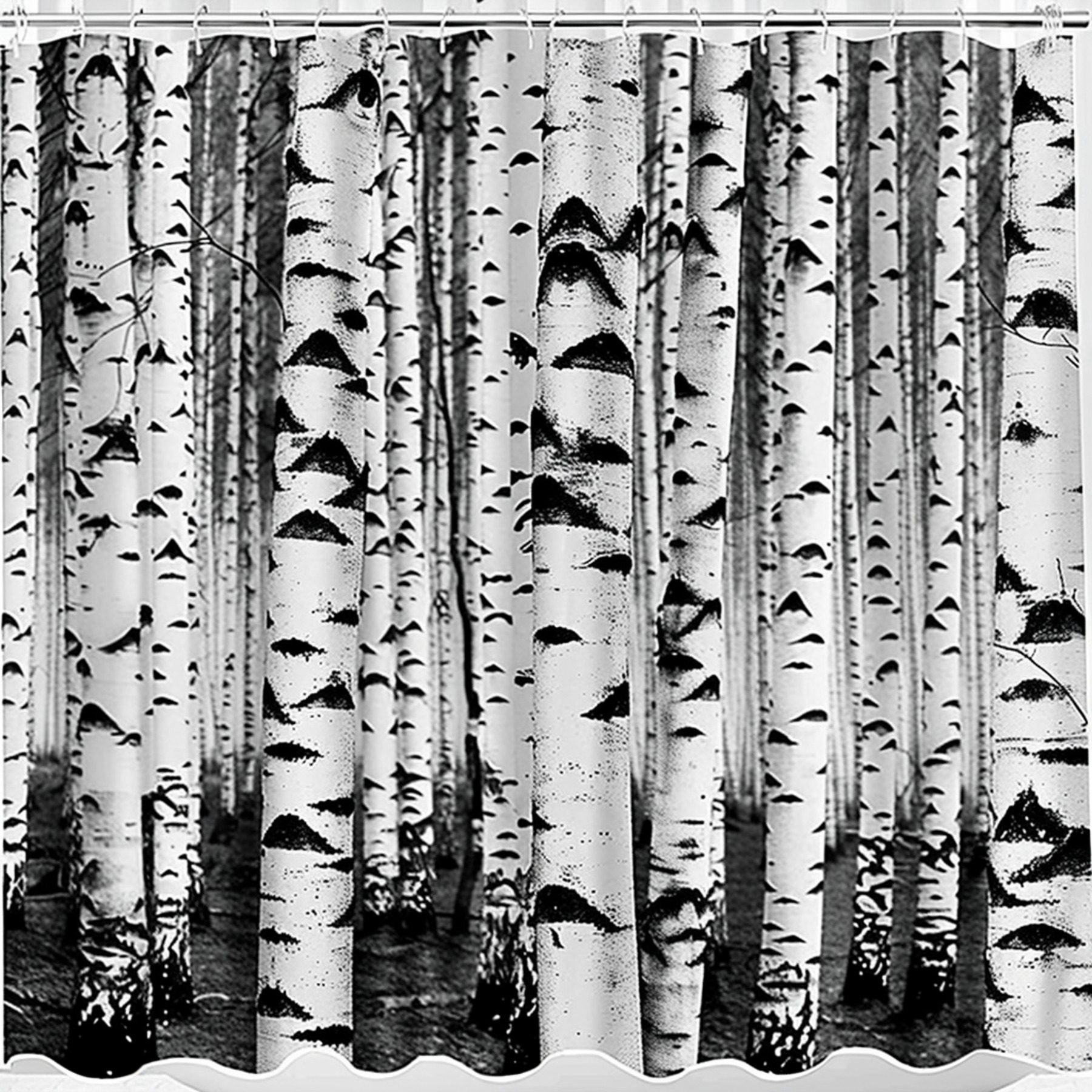 Transform Your Bathroom with a Stunning Black and White Birch Tree