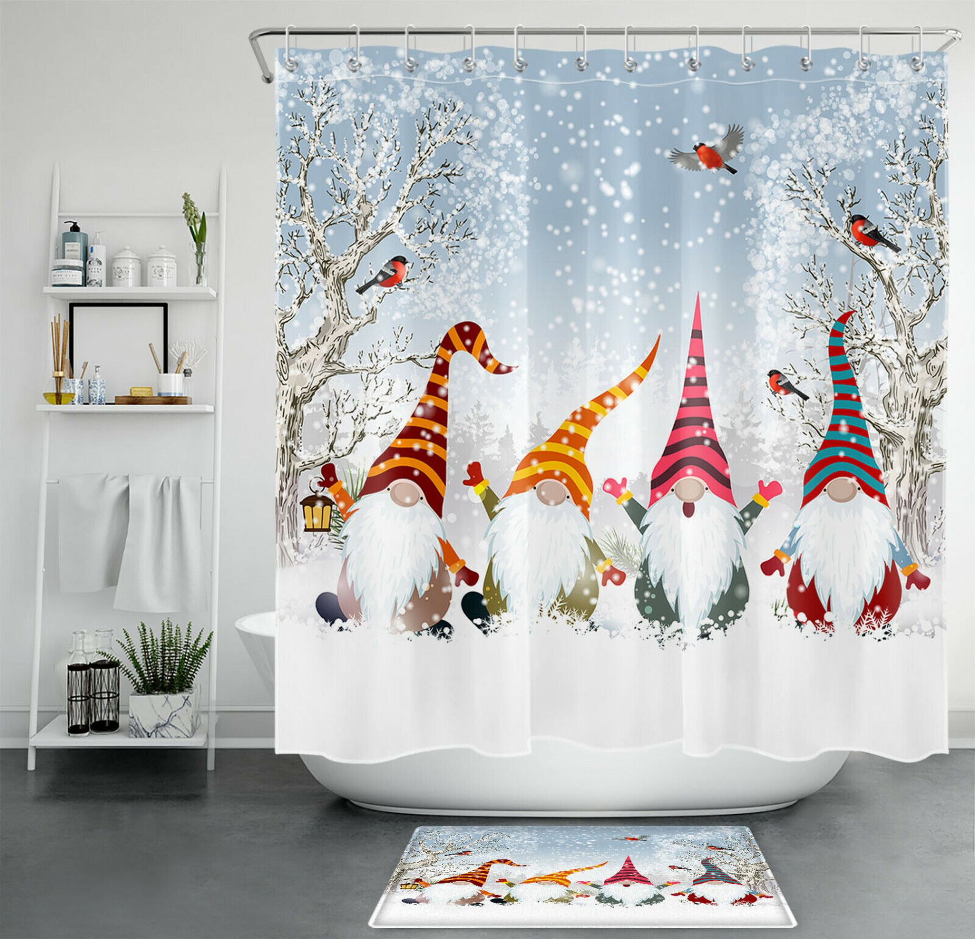 Transform Your Bathroom with the Captivating Winter Cardinals Shower