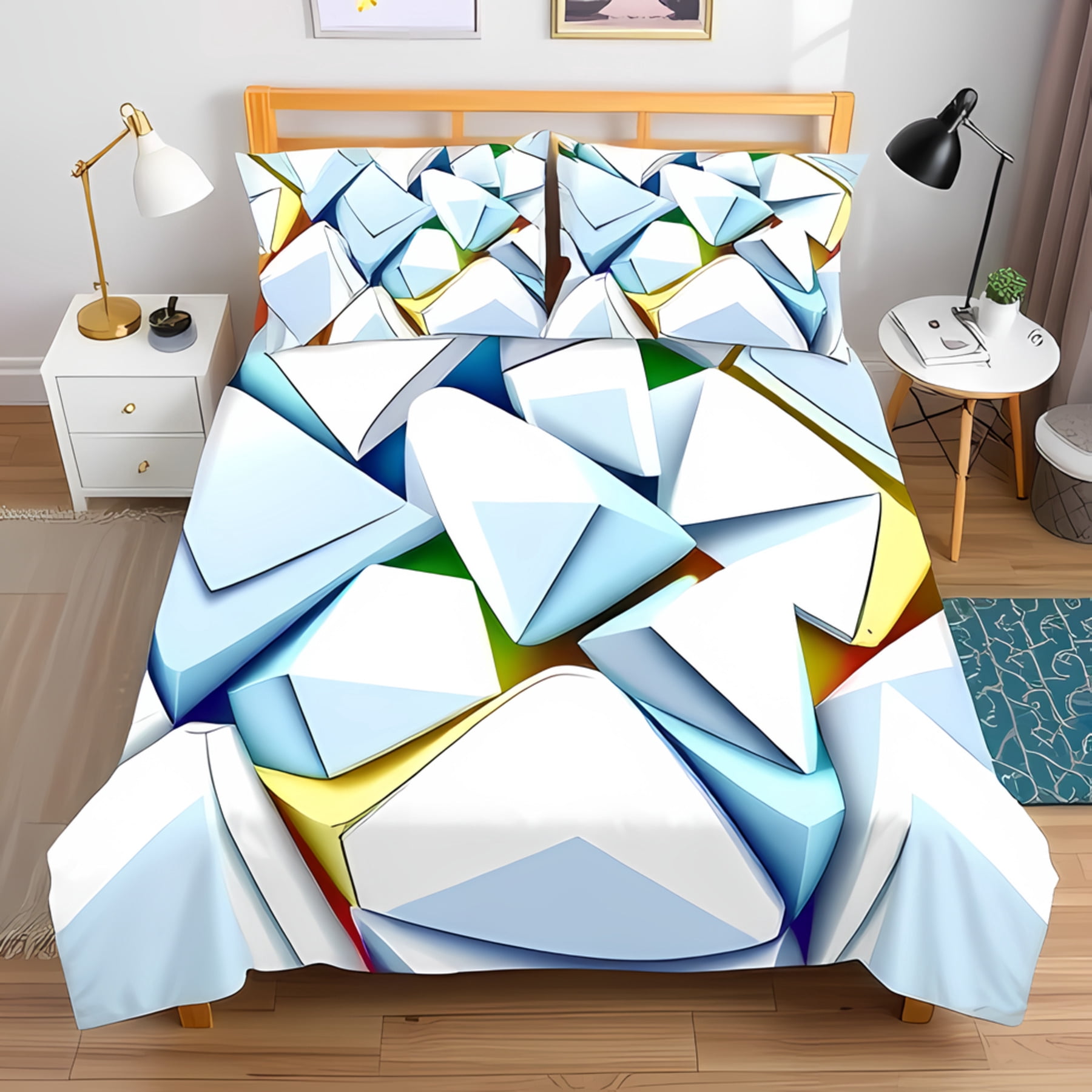 Transform Your Bedroom with Our 3-Piece Abstract Geometric Duvet Cover ...