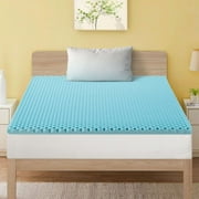 BMMB 2"Egg-Shaped Gel Memory Mattress Topper - Queen Size, CertiPUR-US Certified, Blue