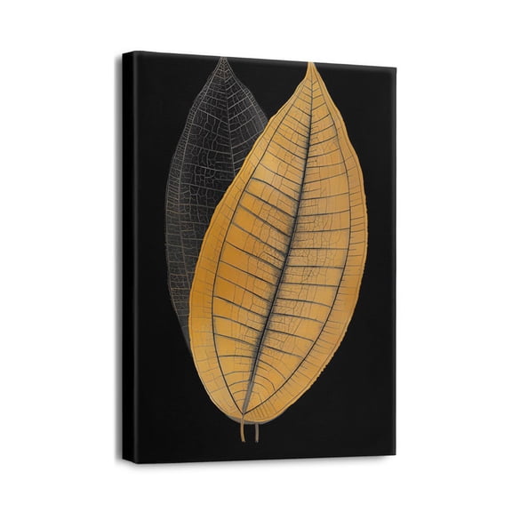 Transform Your Space Abstract Leaves Canvas Wall Art, 12X16in - Ideal for Family Décor in Living Room, Bedroom, Kitchen - Adds Modern Style to Office & Bathroom
