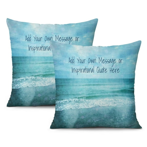Transform Your Space with Nautical Coastal Decor: Set of 2 Beach Themed Ocean Decorative Pillow Cases, 20x20 inch.