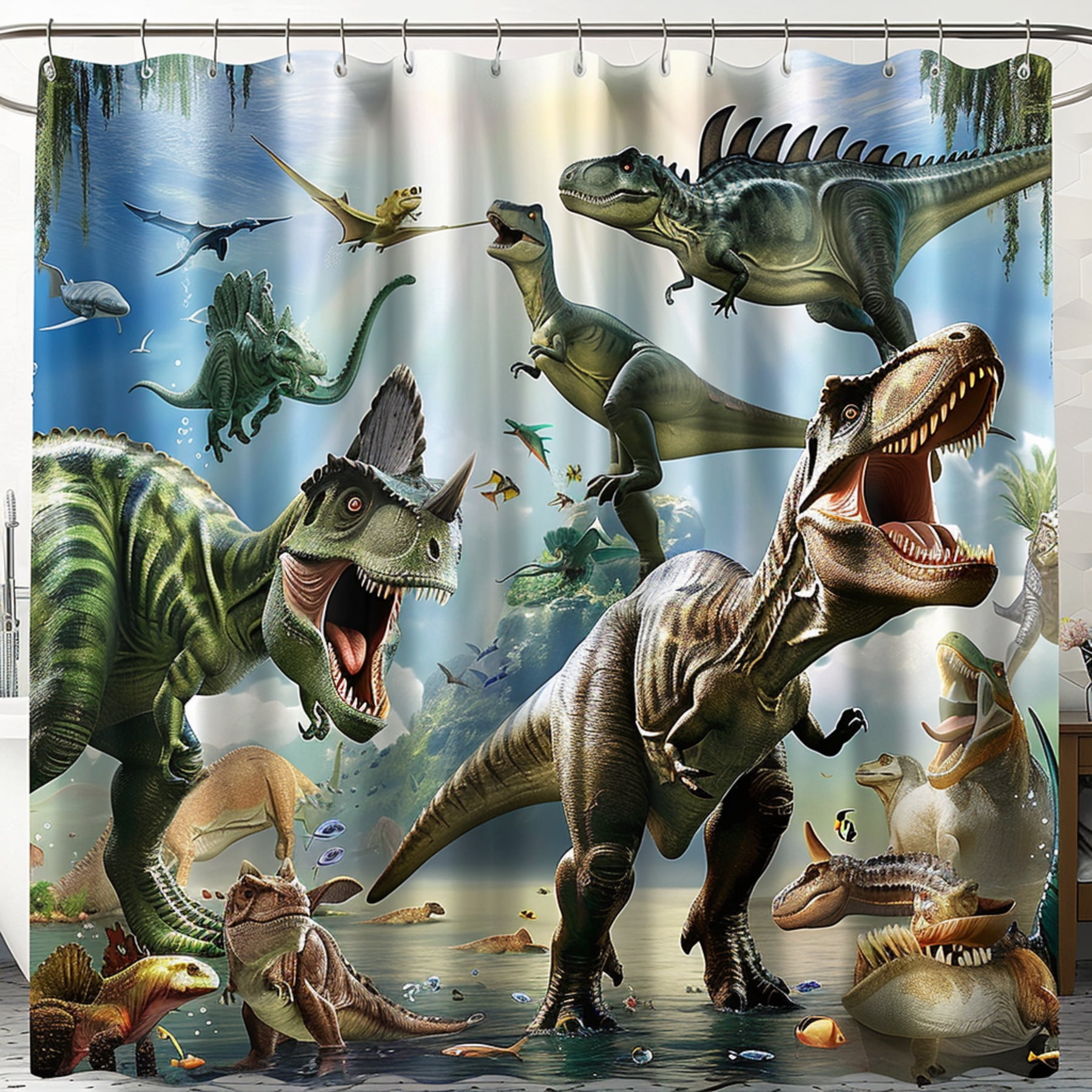 Transform your bathroom into a prehistoric paradise with our Dinosaur