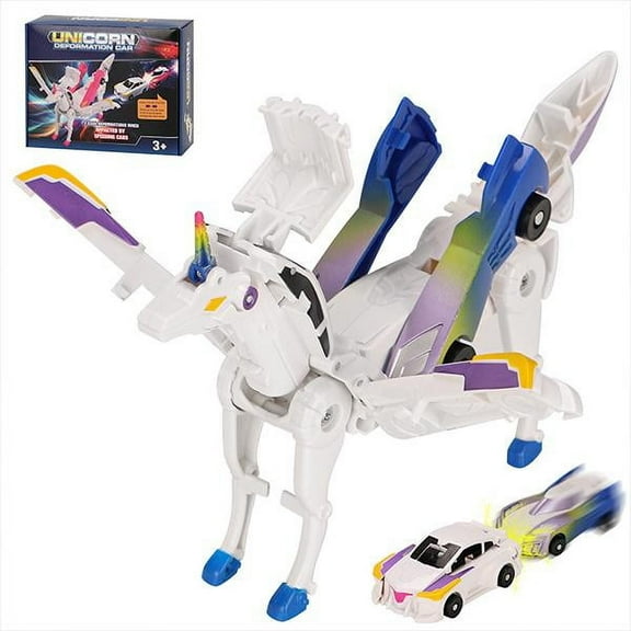 Transform car toys into magical flying dinosaur and unicorns!2Pcs Transforming Car-Robot for Kids, Automatic Deformation of Magnetic Connections. cars kids