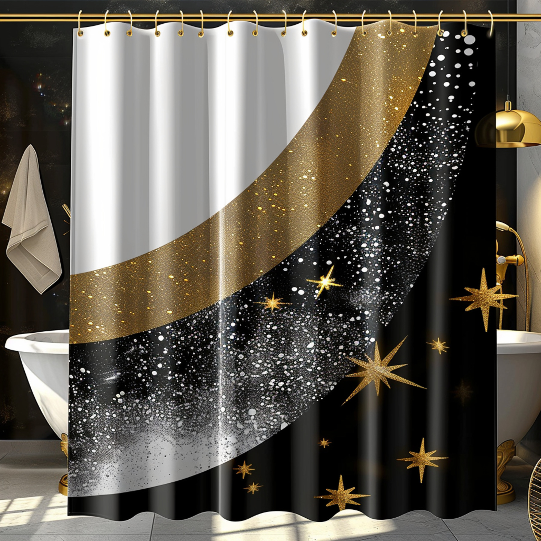 Transform your bathroom into a glamorous oasis with our stunning black