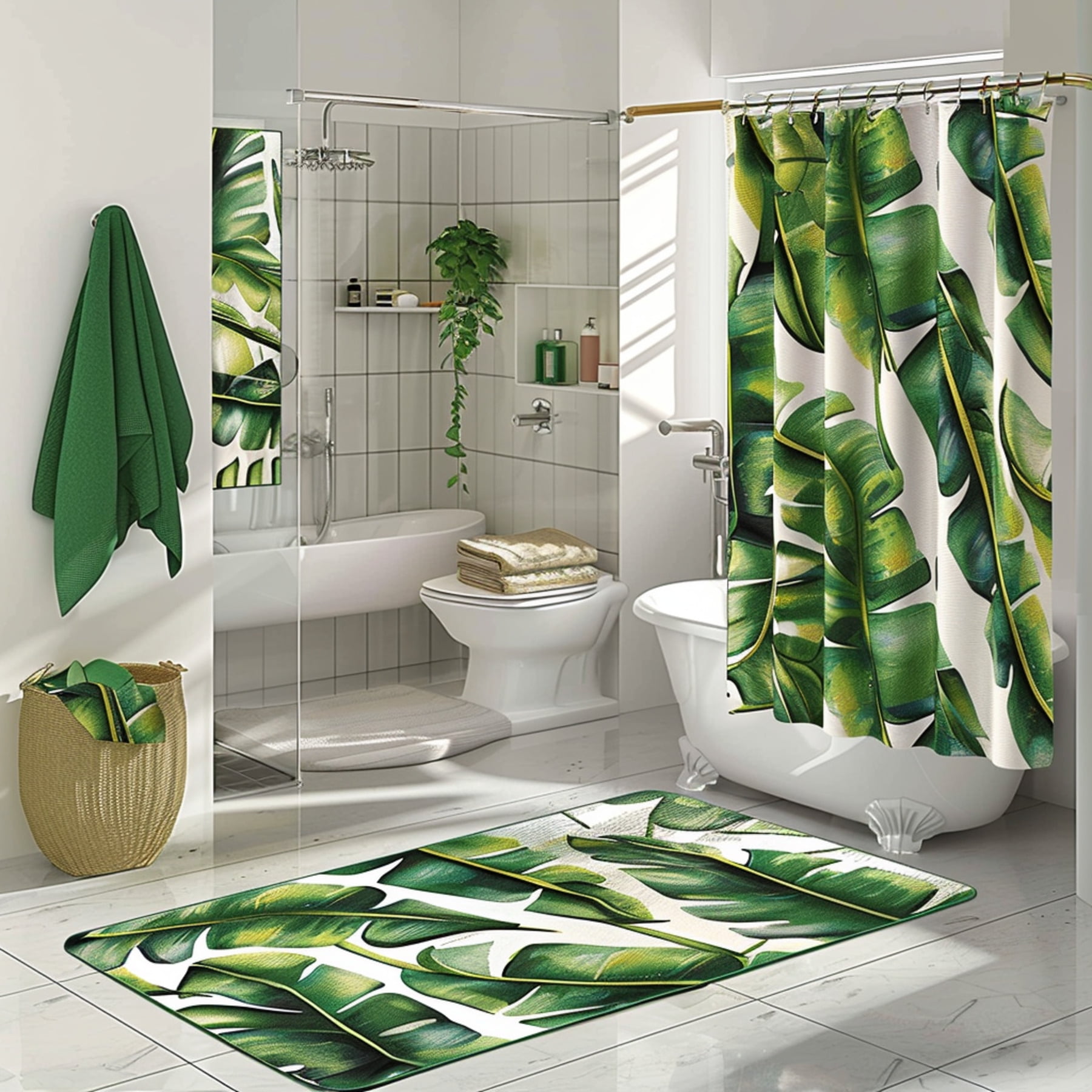 Transform your bathroom into a tropical oasis with a stylish set