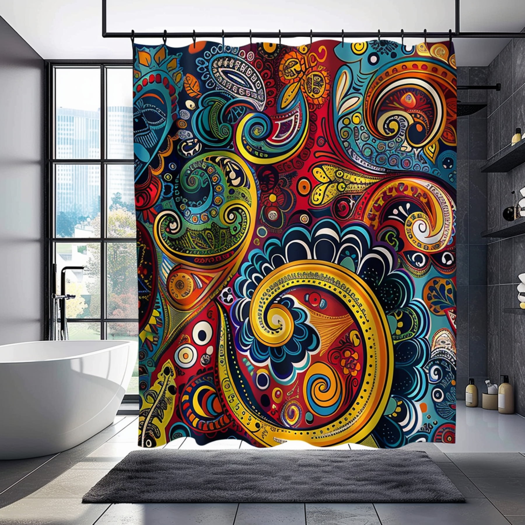 Transform your bathroom with vibrant Indian paisley and lace design a ...