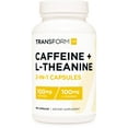 thumbnail image 1 of TransformHQ Caffeine & L-Theanine (100mg Each) 180 Caps - Gluten Free, Non-GMO, 1 of 8