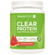 TransformHQ Clear Protein Powder Watermelon Burst 21 Servings - Whey Protein Isolate, 20g of Protein, 90 Calories, 0g Added Sugars