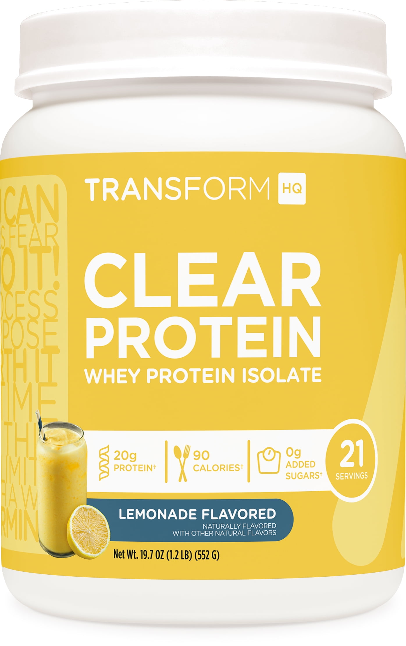 TransformHQ Clear Whey Protein Isolate, Lemonade Flavor, 20g