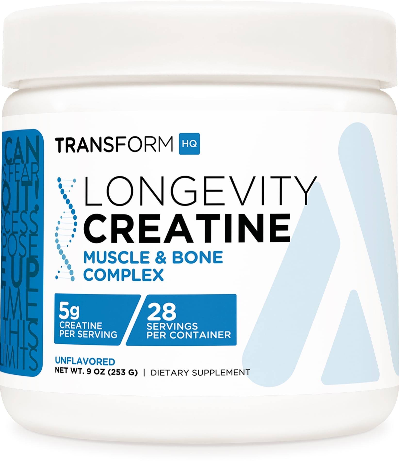 TransformHQ Healthy Aging Longevity Creatine Powder (28 Servings) Unflavored  - Muscle & Bone Complex, 5g per Serving