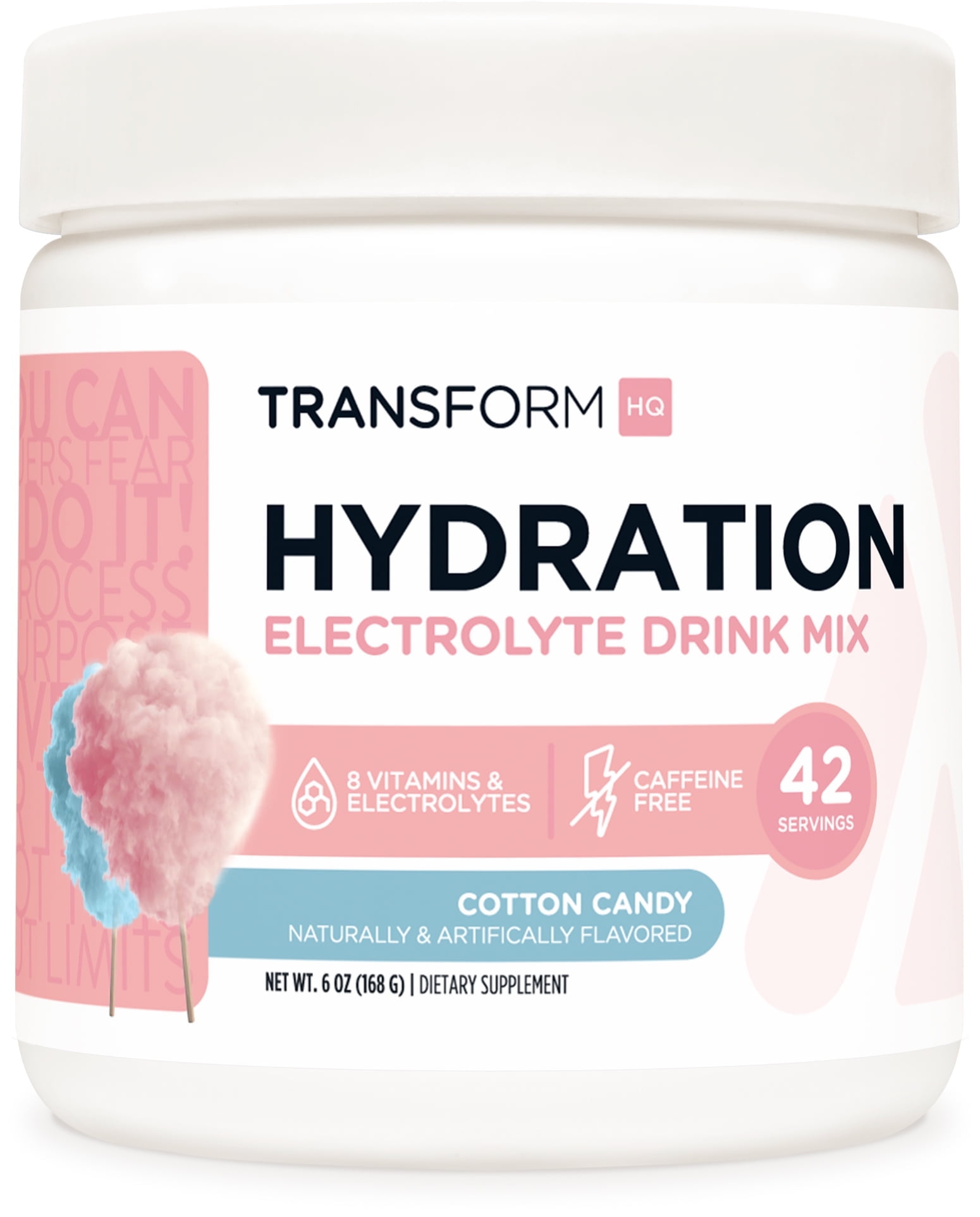 TransformHQ Hydration 42 Servings (Cotton Candy) - Electrolytes, Mental Clarity, Vitamins
