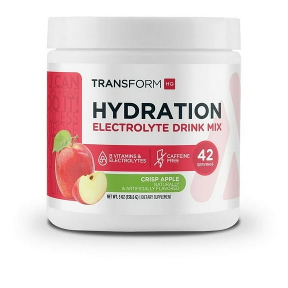 TransformHQ Hydration (42 Servings) Crisp Apple - Electrolytes, Mental Clarity, Vitamins