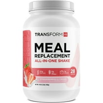 TransformHQ Meal Replacement Shake Powder 28 Servings (Strawberry & Cream) - Gluten Free, Non-GMO