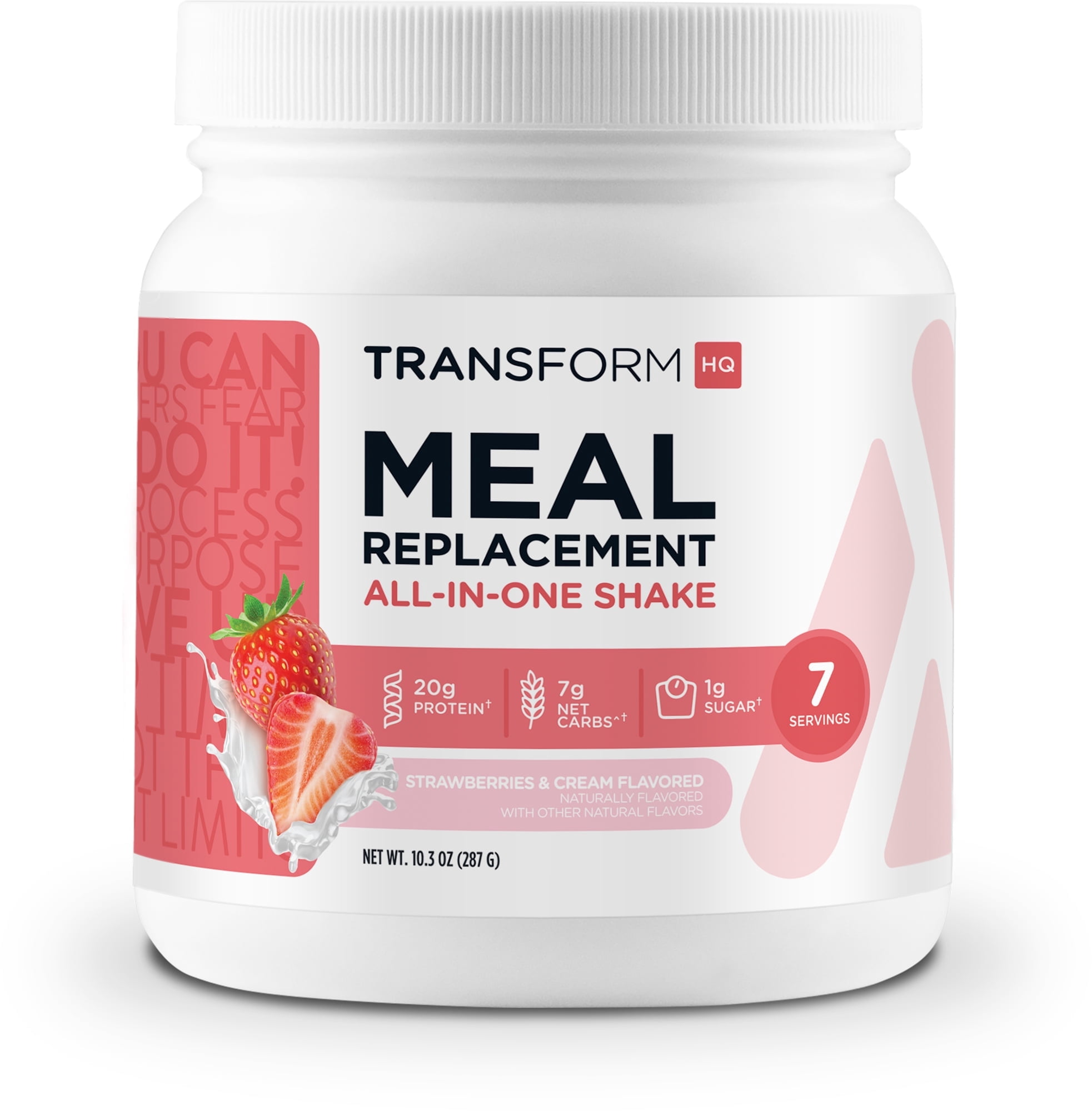 TransformHQ Meal Replacement Shake Powder 7 Servings (Strawberry & Cream) - Gluten Free, Non-GMO
