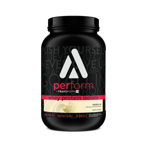 TransformHQ Whey Protein Isolate Powder 28 Servings (Vanilla) - Perform - Gluten Free, Non-GMO