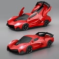 thumbnail image 1 of Transformable Car Toy Auto Rotating Stunt Vehicle Light Sound Effects Racing Model Boys Gift(Red), 1 of 6