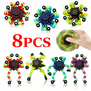 Transformable Fidget Spinner Glow in The Dark Fidget Toy, 8 pcs Sensory Toy