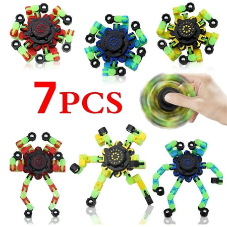 Transformable Fidget Spinner Glow in The Dark Fidget Toy,7pcs Sensory Toy