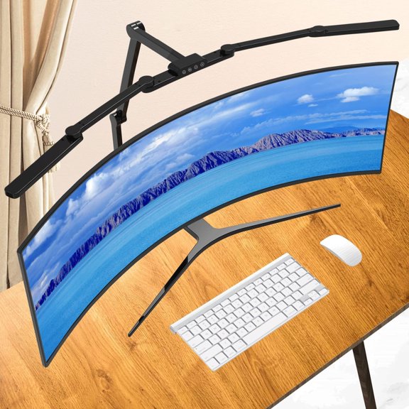 Transformable LED Desk Lamp, 41.5" Large Architect Desk Lamp with Clamp, 3 Light Bars Desk Light for  Office, 24W Auto Dimming Office Lighting Table Light for L Shaped Desk