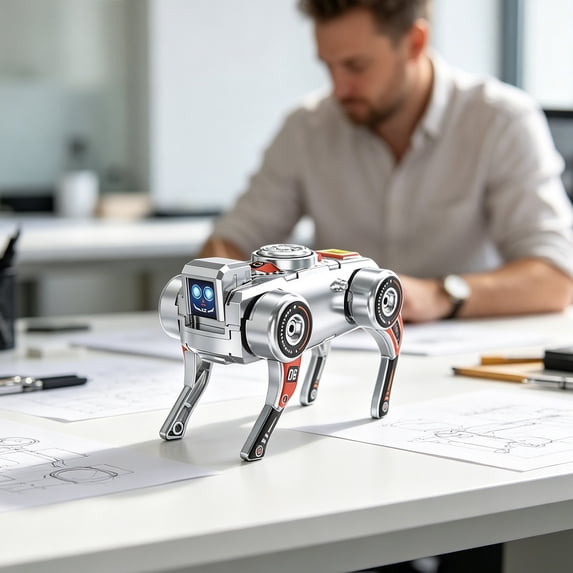 Transformable Mechanical Dog Fidget Gyroscope Toy, 2 in 1 Deformation Finger Spinner Stress Relief Sensory Gadget