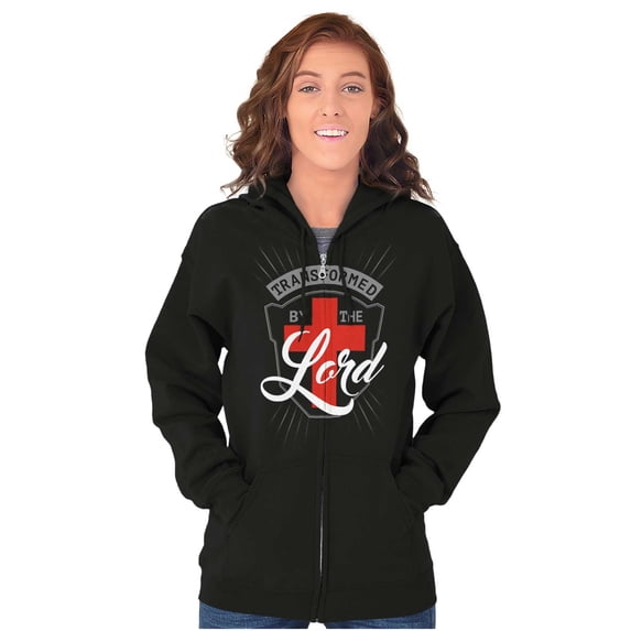 Transformed By Lord Religious Jesus Zip Up Hoodie Men's Women's Brisco Brands X