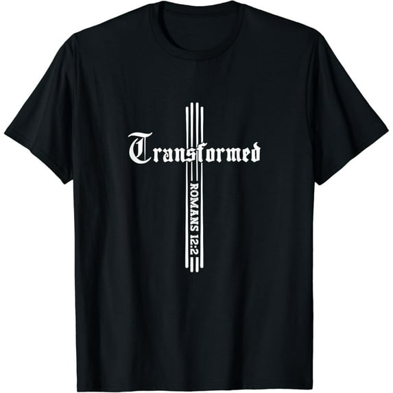 Transformed Romans 12:2 Bible Christian Cross Faith Christ T-Shirt