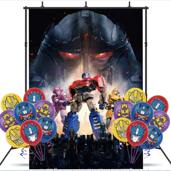Transformer Backdrop Balloons Banner Party Decorations Taspestry Wall Decor Background Poster Supplies