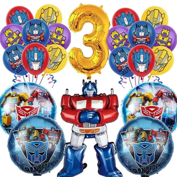 Transformer Balloons Party Supplies 3rd Big Number Decorations Decor Kit Birthday