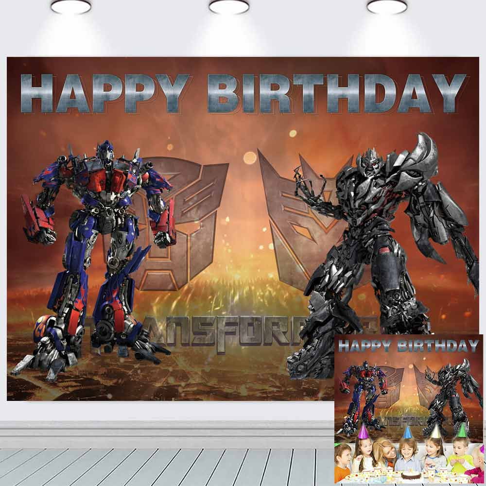 Transformer Banner Party Supplies Backdrop Poster Background for