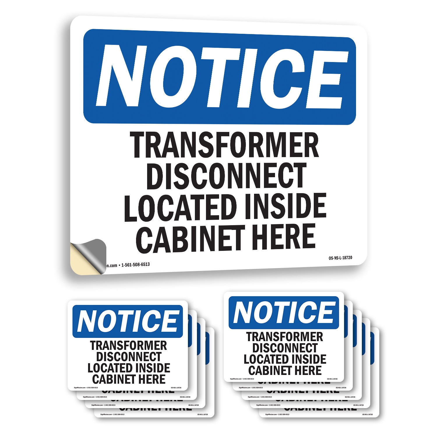 Transformar Label Transformer Disconnect Located Inside Cabinet Here OSHA Notice Vinyl ...